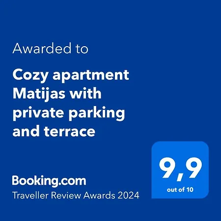 Daire Cozy Matijas With Private Parking And Terrace *